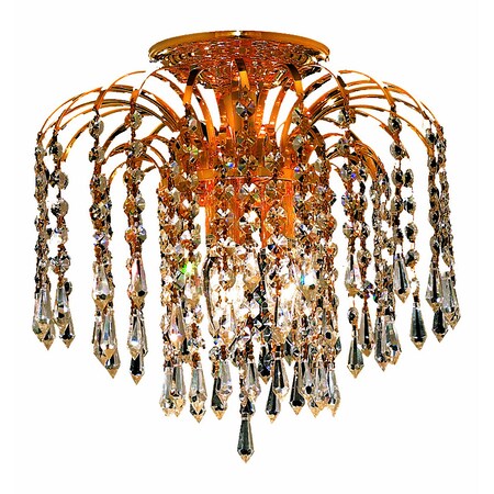 Elegant Lighting Royal Cut Clear Crystal Falls 3-Light V6801F12G/RC
